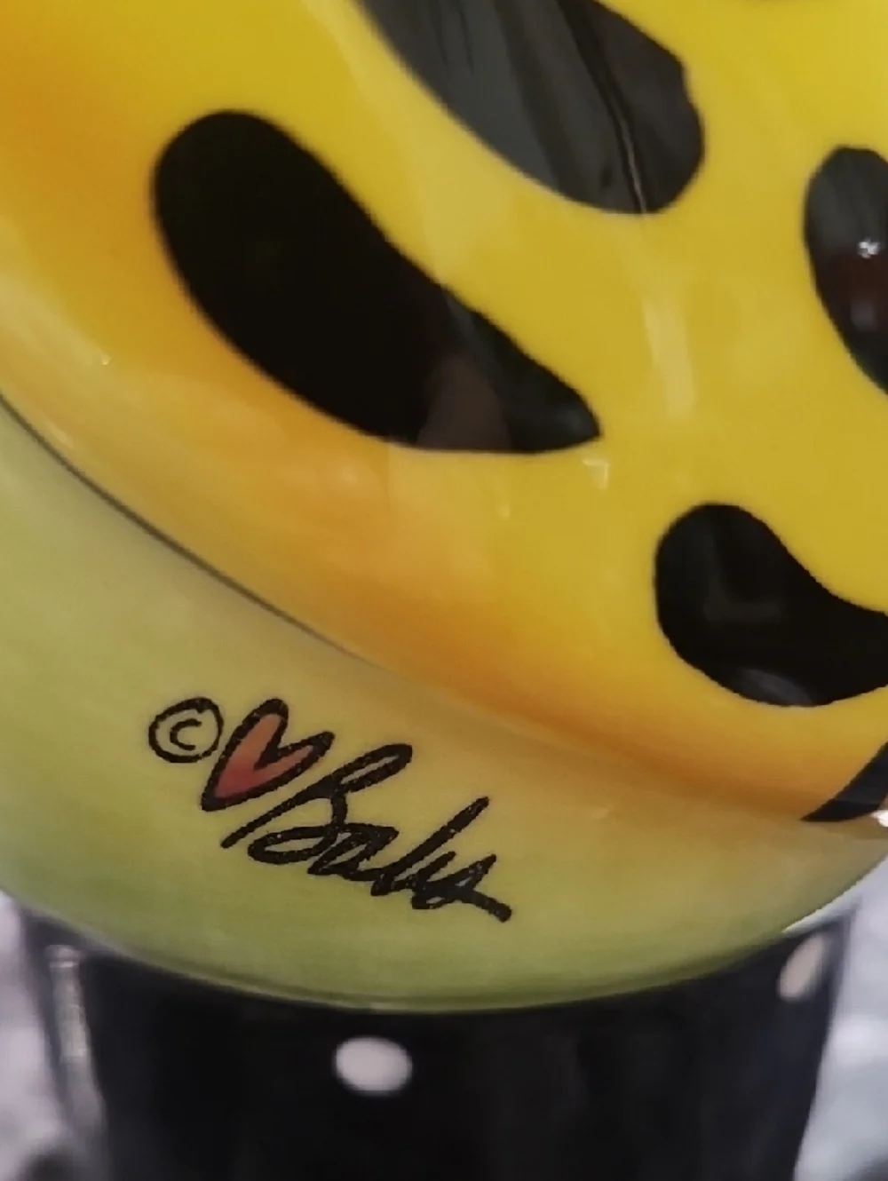 Yellow Budgie Ceramic Bird Waterer - Bright Yellow and Green. No Cover Or Cup.